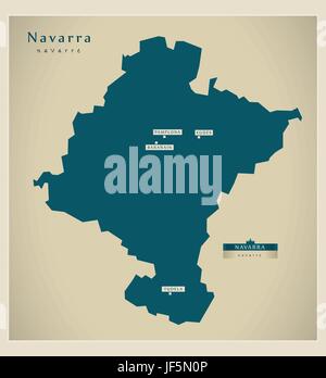modern, modernity, europe, spain, region, province, state, vector, atlas, map Stock Vector