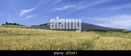 Solar panels in rural Stock Photo