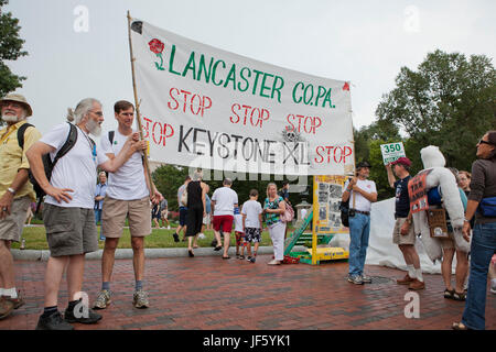 September 03, 2011:  Environmental activists protesting Keystone XL pipeline (tar sands, environmental protest) - Washington, DC USA Stock Photo