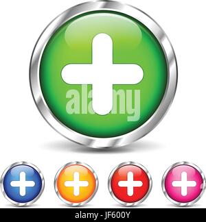 Green plus sign. Vector icon. Cross symbol of safety guidance Stock ...