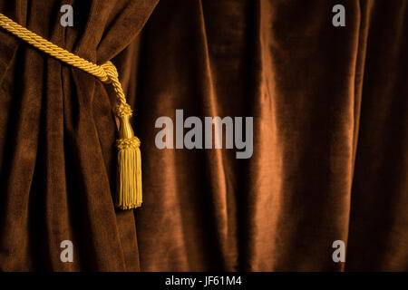 Brown theatre curtain Stock Photo