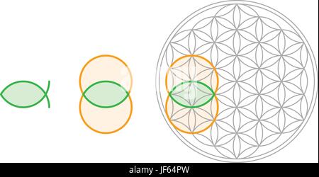 life, exist, existence, living, lives, live, flower, plant, fish, life, exist, Stock Vector