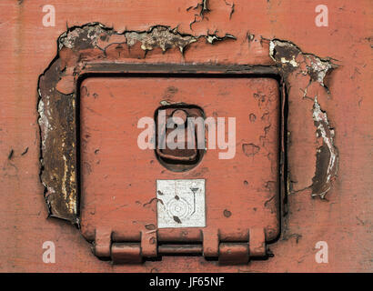 Cracked paint on rusty iron Stock Photo