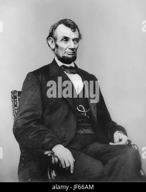 [Abraham Lincoln, three-quarter length portrait, seated, facing right].  Berger, Anthony, photographer.  CREATED/PUBLISHED [photograph taken 1864 Feb. 9, printed later]  NOTES Five dollar bill portrait.  SUBJECTS Lincoln, Abraham,--1809-1865. Portrait photographs--1860-1870. Photographic prints--1950-1970.  MEDIUM 1 photographic print.  CALL NUMBER Item in PRES FILE - Lincoln, Abraham--Portraits--Meserve Collection--No. 85  REPRODUCTION NUMBER LC-USP6-2415-A DLC (b&w film copy neg.)  REPOSITORY Library of Congress Prints and Photographs Division Washington, D.C. 20540 USA  DIGITAL ID (b&w film Stock Photo