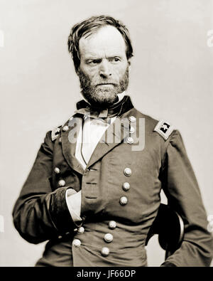 Portrait of Maj. Gen. William T. Sherman, officer of the Federal Army. Brady National Photographic Art Gallery (Washington, D.C.), photographer.Photograph ca. between 1860 and 1865 Stock Photo