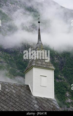 Scandanavian Church in Eidfjord Norway Stock Photo