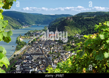 Oberwesel from above Stock Photo