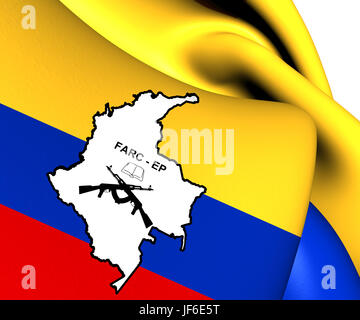 3D Flag of the FARC-EP. Close Up Stock Photo: 87429886 - Alamy