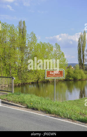 Regnitz River nearby Baiersdorf, Germany Stock Photo