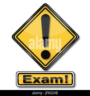 sign attention exam Stock Vector