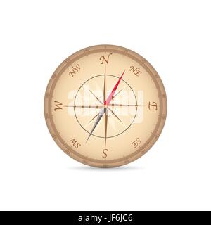 tool, object, travel, isolated, navigation, lost, reflection, illustration, Stock Vector
