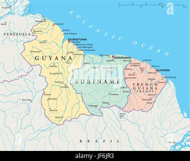 Guyana map Stock Photo: 61094780 - Alamy