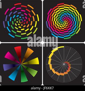 rainbow, spiral, abstract, pattern, vector, colorful, swirl, blue, object, Stock Vector