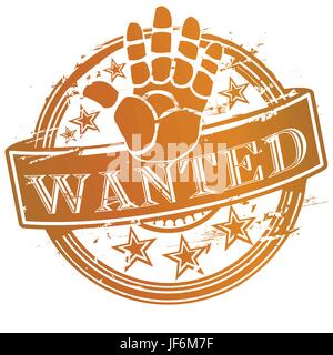 stamp wanted Stock Vector