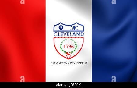 Flag of Cleveland, USA. Stock Photo