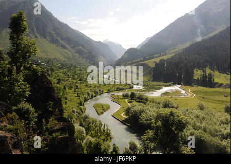 Pahalgam to chandanwari, amarnath yatra, jammu Kashmir, india, asia Stock Photo