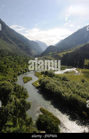 Pahalgam to chandanwari, amarnath yatra, jammu Kashmir, india, asia Stock Photo