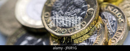 New One Pound Coin - 2017 Stock Photo