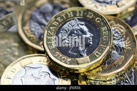 New One Pound Coin - 2017 Stock Photo