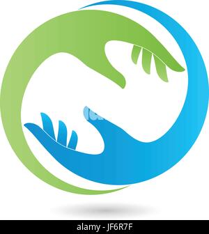 Two hands, hands, physiotherapy, occupational therapy, logo Stock ...