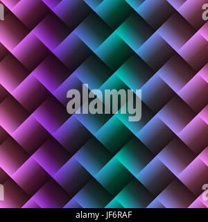 3d square mosaic seamless pattern. Abstract colorful texture with rainbow colors. Vector illustration Stock Vector