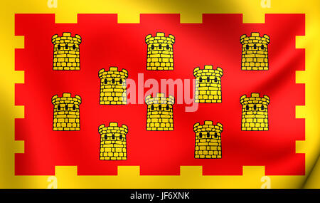 3D Flag of the Greater Manchester, England. Close Up Stock Photo - Alamy