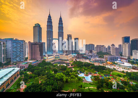 Kuala Lumpur, Malaysia park and skyline. Stock Photo