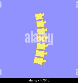 Spine Icon Isolated on Blue Background. Human Spine Symbol Stock Vector