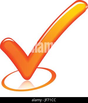 illustration of orange check mark on white background Stock Vector ...