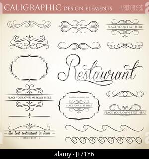 calligraphic design elements to embellish your layout Stock Vector