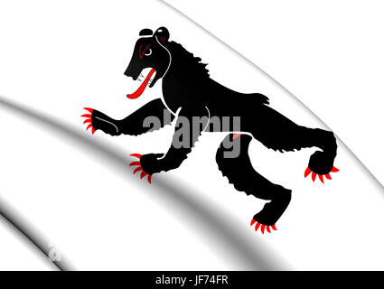 Flag of Appenzell Innerrhoden, Switzerland. Stock Photo