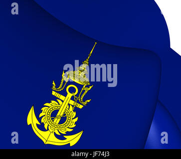 Commander-in-Chief of Royal Thai Navy Flag Stock Photo