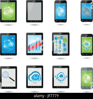tablet,computer,cell phone,electronic Stock Vector