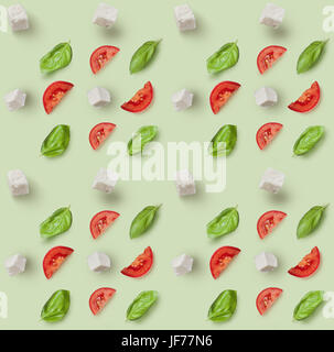 mozzarella, cherry tomatoes and fresh basil Stock Photo