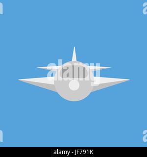Airplane on blue background. Stock Vector