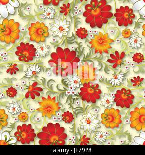 abstract seamless floral ornament and shadow on white background Stock Vector