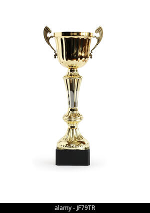 Gold trophy on white background. Clipping path is included Stock Photo