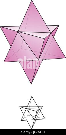 tetrahedron, polyhedron, star, symmetry, pyramid, illustration, harmony, Stock Vector