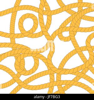 Gordian Knot. Rope Set Isolated on White Background Stock Vector