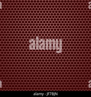Red Iron Perforated Texture. Metal Perforated Texture Stock Vector