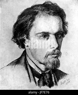 Dante Gabriel Rossetti, portrait by himself. English poet, painter and translator. 12 May  1828 - 10 April 1882 Stock Photo