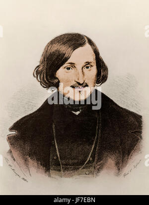 russian nikolai 1852 1809 gogol novelist regarded writer father alamy portrait works realism