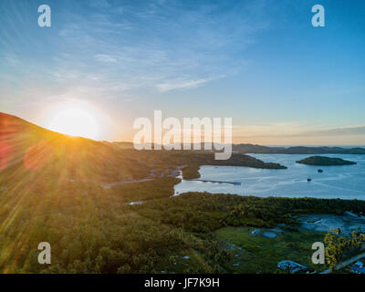 Sunset's over the small village of Riung on the island of East Nusa Tenggara in Indonesia. Stock Photo