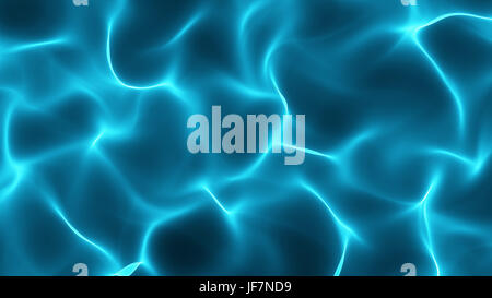 neon abstract waves on black background - smooth shape surface - free composition Stock Photo