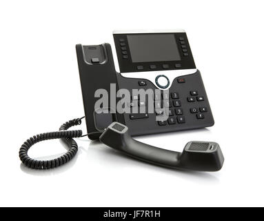 VOIP telephone with internet connection on the table Stock Photo - Alamy