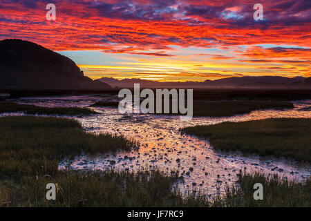 Daybrake in the marshes. Stock Photo