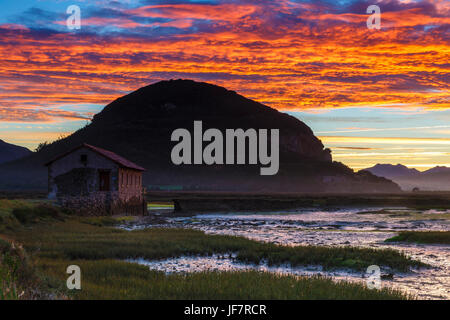 Daybrake in the marshes. Stock Photo