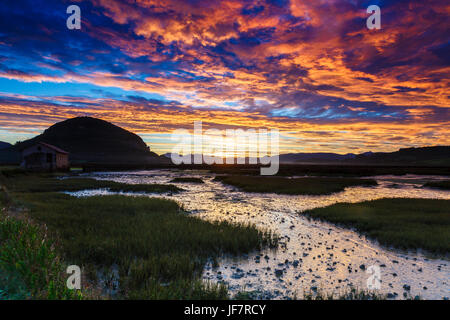 Daybrake in the marshes. Stock Photo