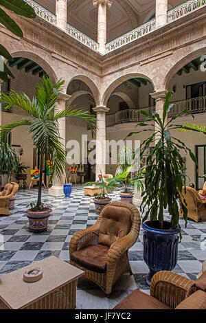 The inner courtyard and lounging area of the HOTEL FLORIDA - HAVANA ...