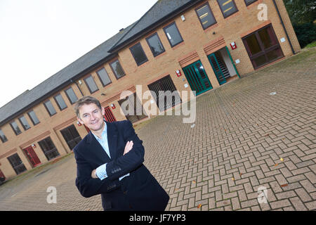 Richard Venables of property firm VSL at an office block in Lakesmere Close, Kidlington, that is to be turned into housing by his firm Stock Photo